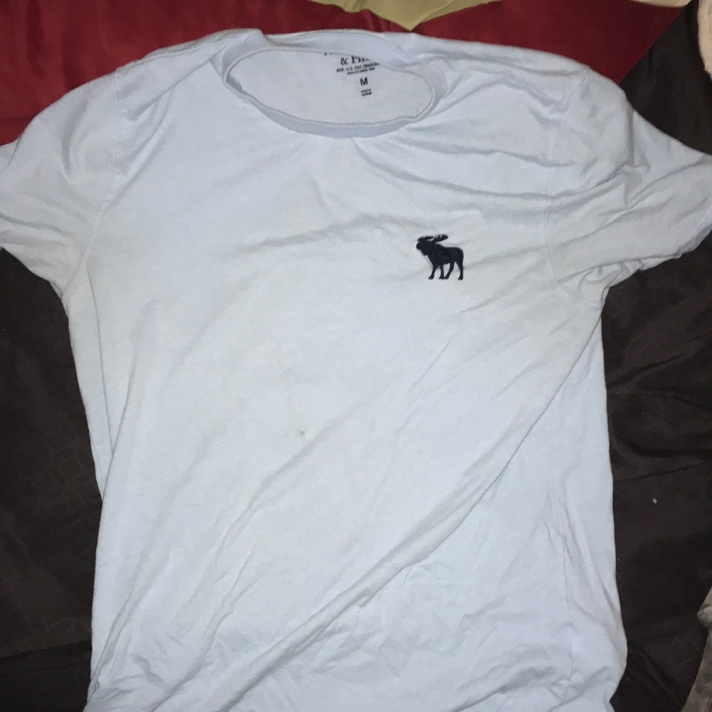 Teal Abercrombie t shirt with moose print on front